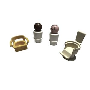 Vintage‎ Fisher Price Little People Pieces Dentists/Barbers White Yellow Chair